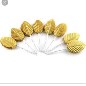 Gold Leaf Craft Floral Pics Stems 200+Count NIP